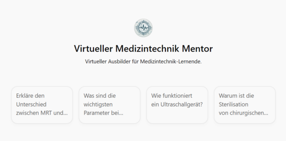 Darstellung eines virtuellen Mentors für ein Fachgespräch