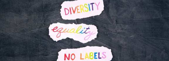 Die Worte Diversity, Equality, No Labels
