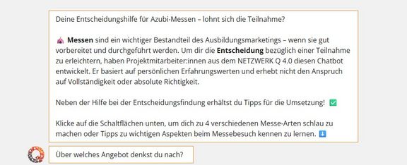 Chatbot für einen Messenbesuch