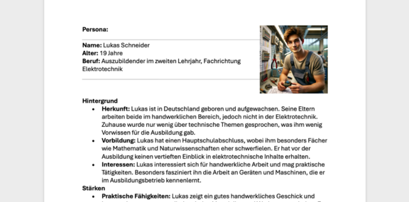 Beispielbild KI Persona Bild einer KI erstellten Persona