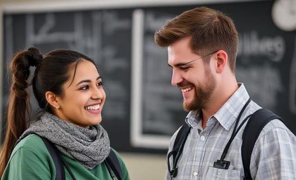 Zwei Mitarbeitende schauen auf ein Tablet
