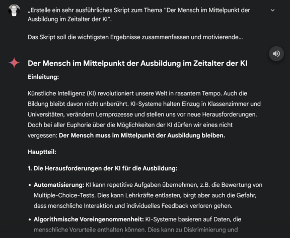 Beispiel für ein KI-generiertes Skript Beispiel für ein KI-generiertes Skript