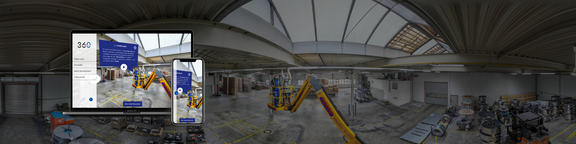 360 Grad Bild in eine Fertigungshalle