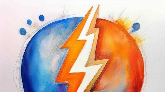 Bild einer Sprechblase mit Blitz