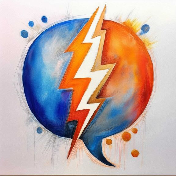 Bild einer Sprechblase mit Blitz