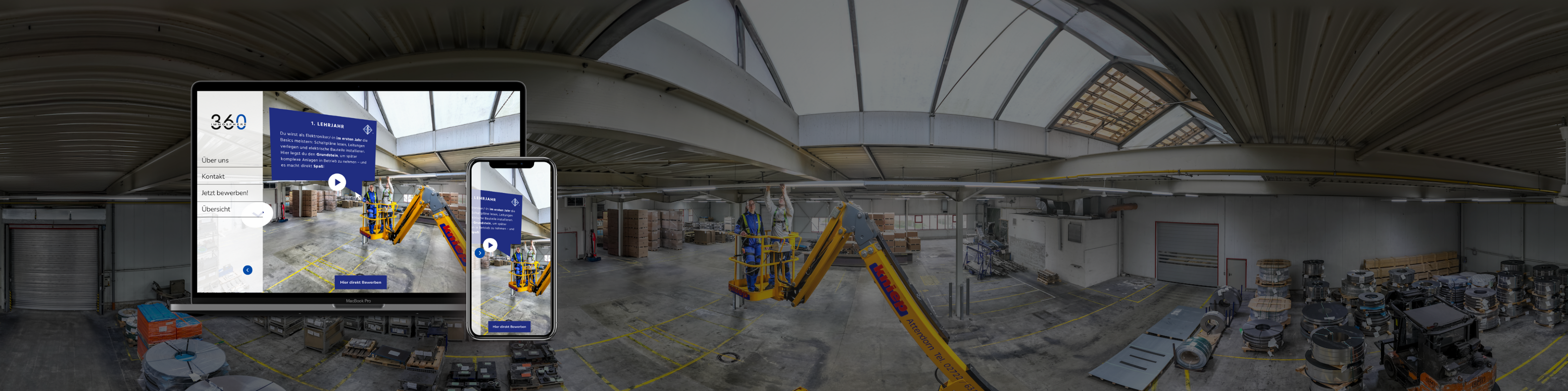 360 Grad Bild in eine Fertigungshalle